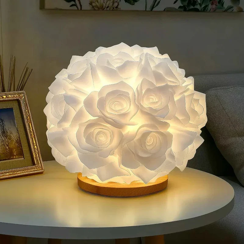 RoseGlow | LED-Rosenlampe mit warmem Licht