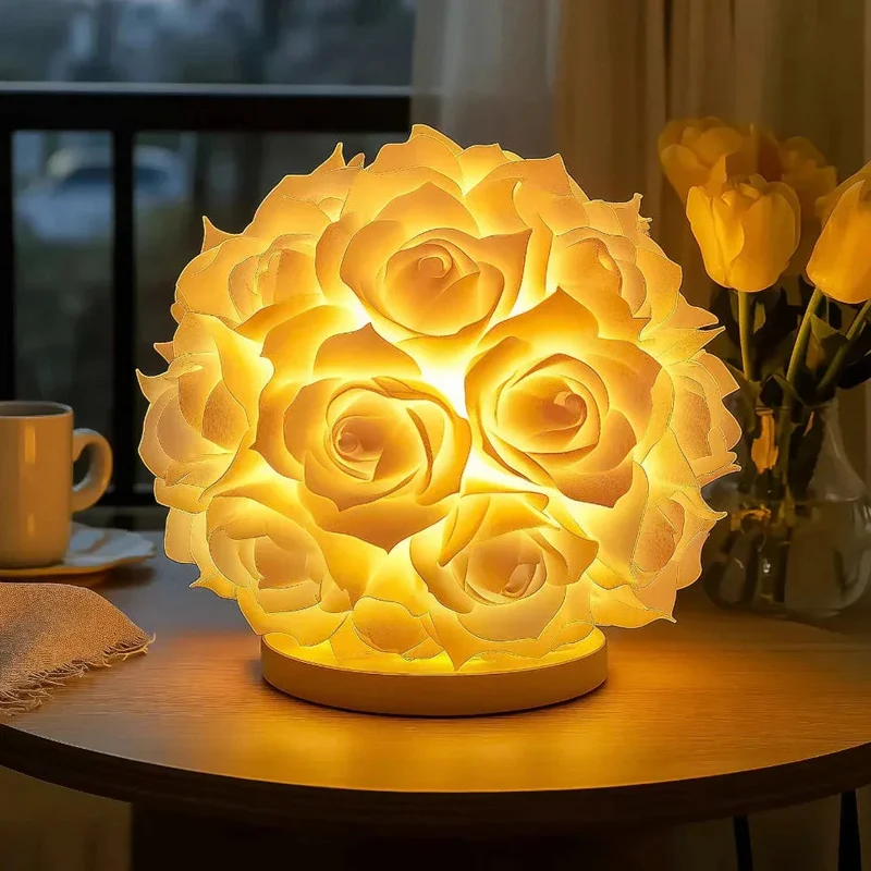 RoseGlow | LED-Rosenlampe mit warmem Licht