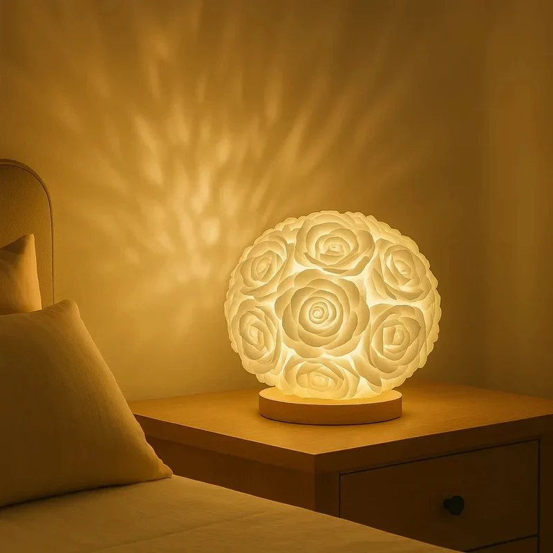 RoseGlow | LED-Rosenlampe mit warmem Licht