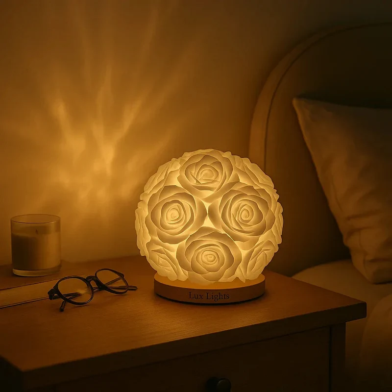 RoseGlow | LED-Rosenlampe mit warmem Licht