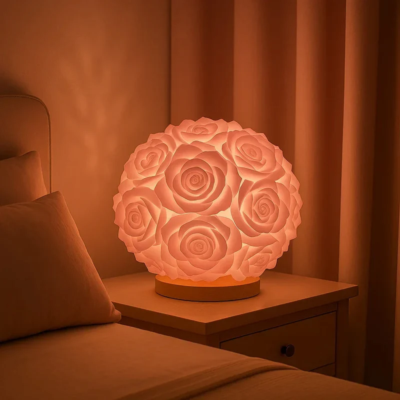RoseGlow | LED-Rosenlampe mit warmem Licht