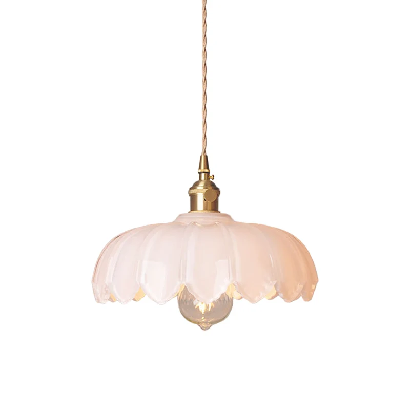 Lumessa | Vintage Glas-Pendelleuchte im Blütendesign