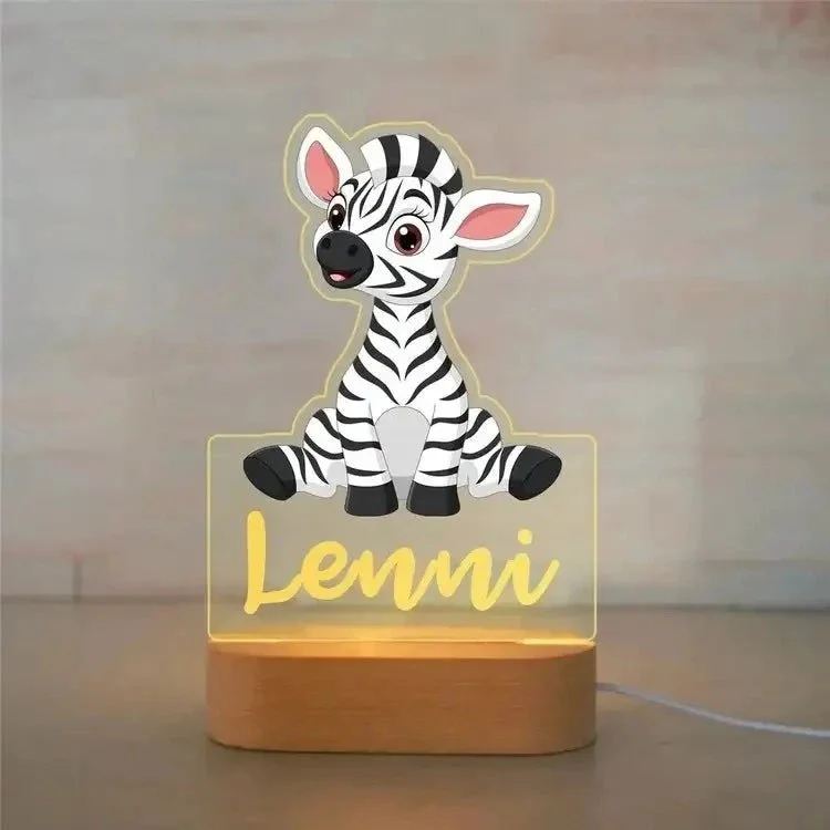 Personalisiertes Nachtlicht mit Tierdesign und Namen für Ihr Kind