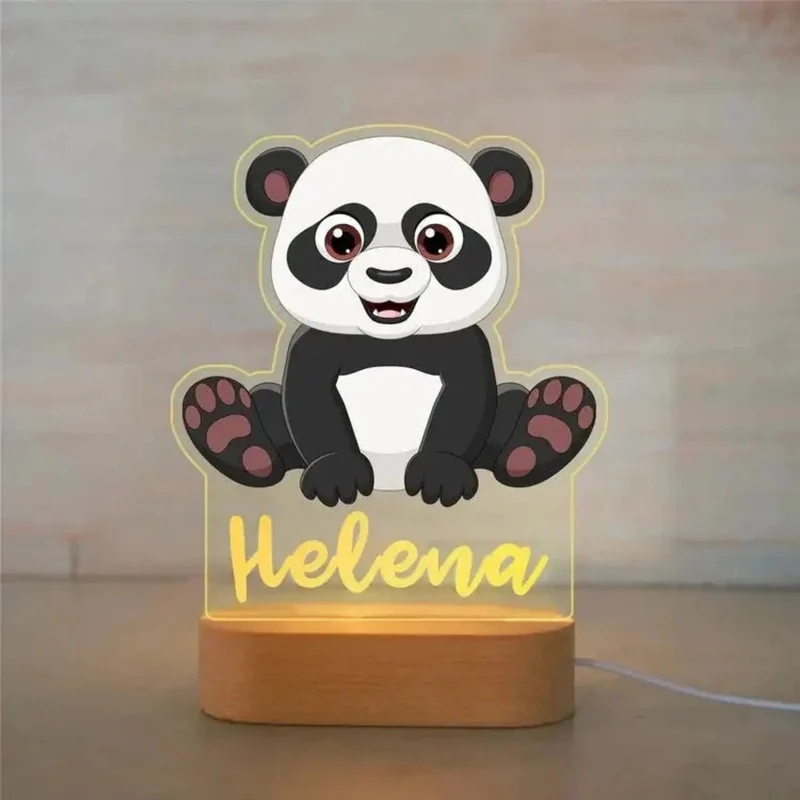 Personalisiertes Nachtlicht mit Tierdesign und Namen für Ihr Kind