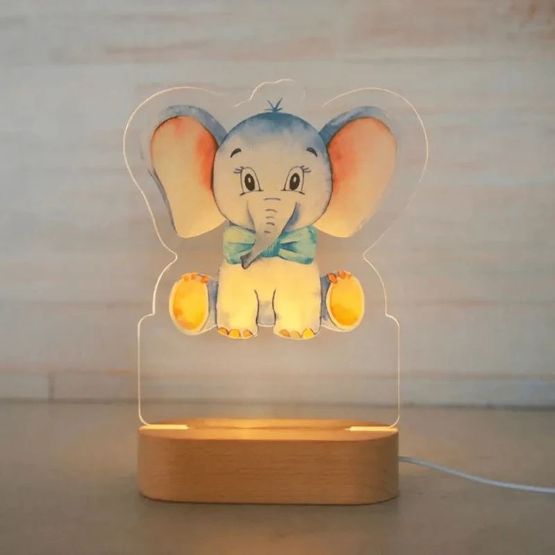 Personalisiertes Nachtlicht mit Tierdesign und Namen für Ihr Kind