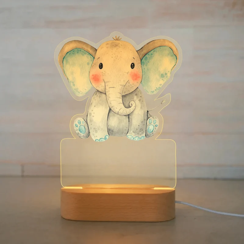 Personalisiertes Nachtlicht mit Tierdesign und Namen für Ihr Kind