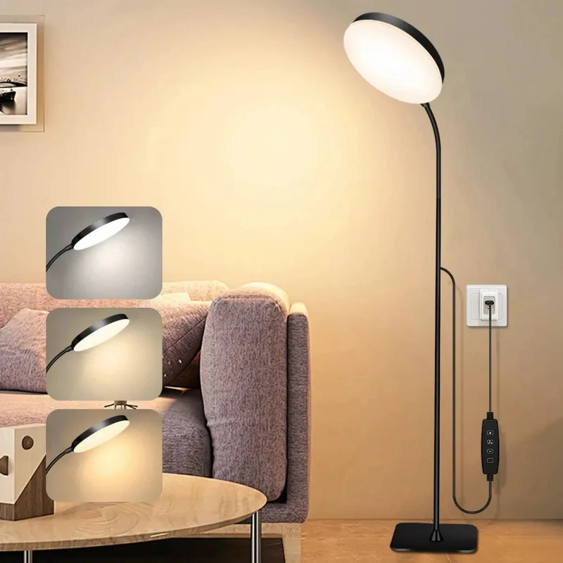 LED Stehlampe dimmbar Schwanenhals Leseleuchte