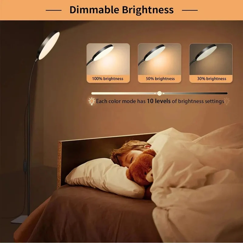 LED Stehlampe dimmbar Schwanenhals Leseleuchte