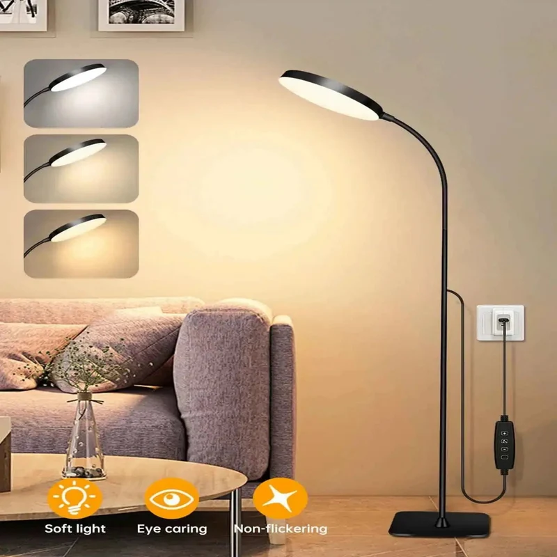 LED Stehlampe dimmbar Schwanenhals Leseleuchte