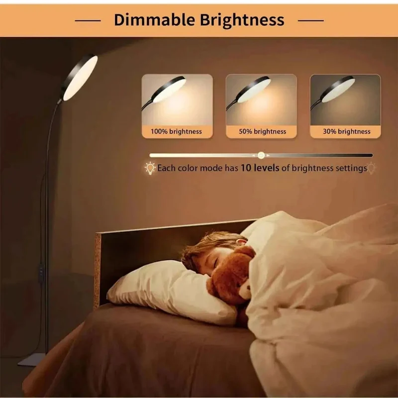 LED Stehlampe dimmbar Schwanenhals Leseleuchte