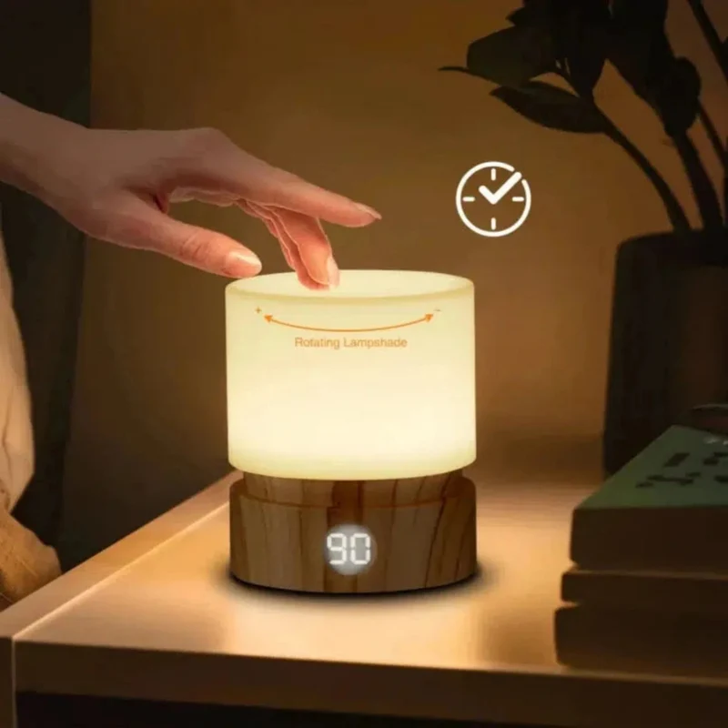 Nachtlicht dimmbar LED Holzdesign mit Stilllicht Funktion