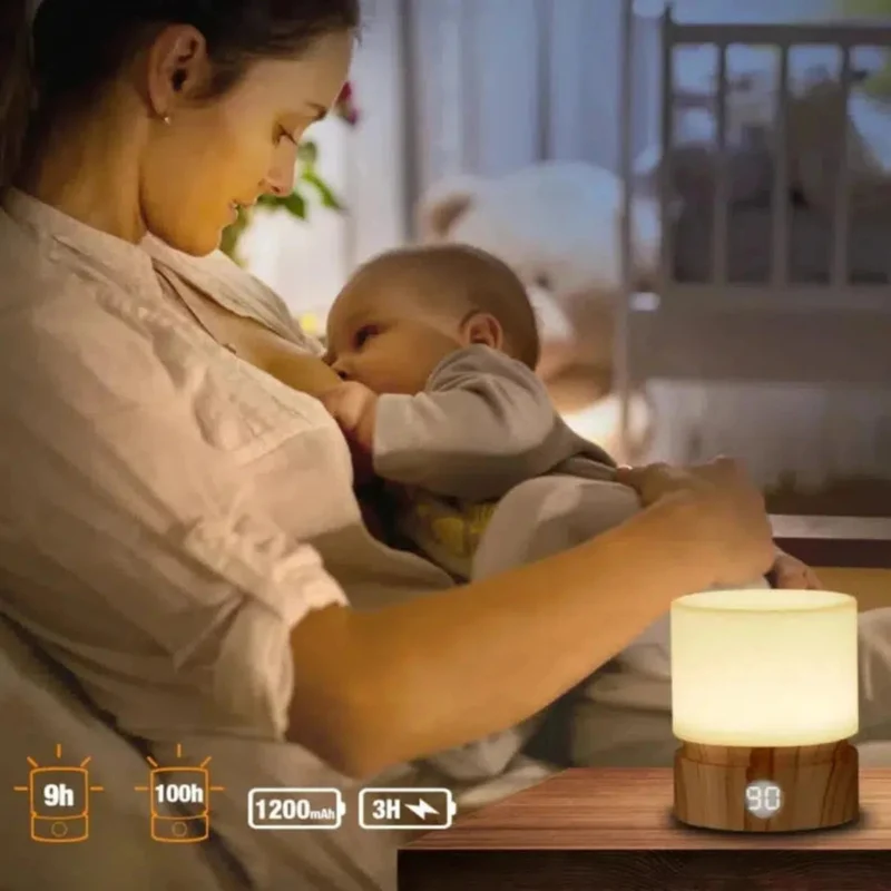 Nachtlicht dimmbar LED Holzdesign mit Stilllicht Funktion