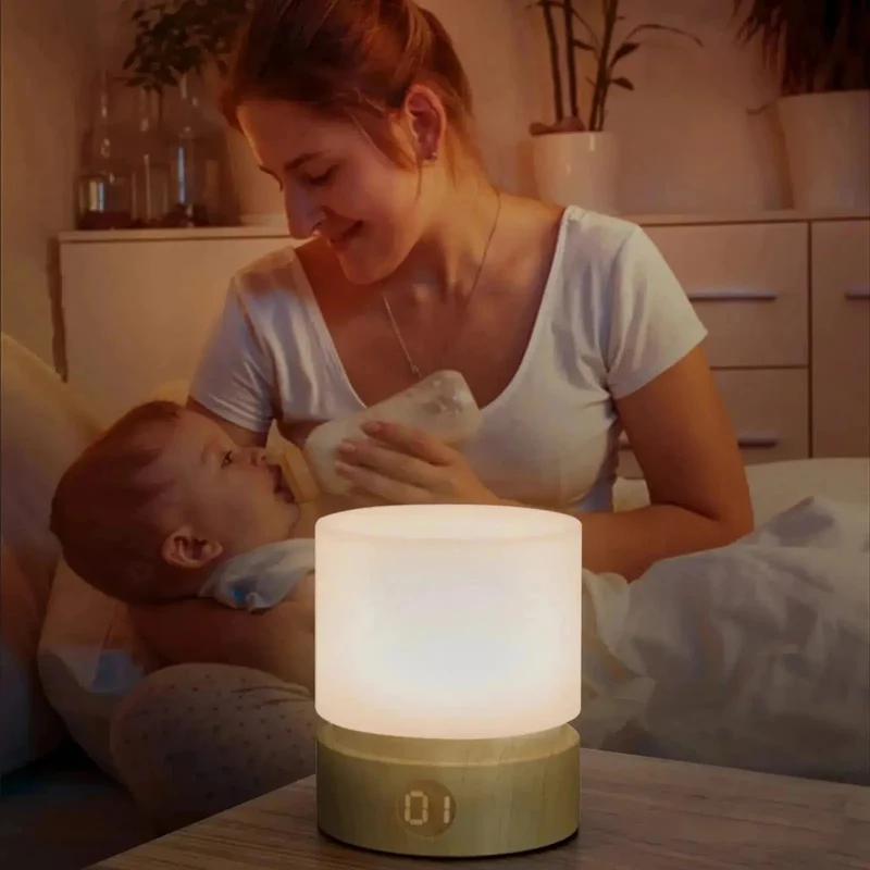Nachtlicht dimmbar LED Holzdesign mit Stilllicht Funktion