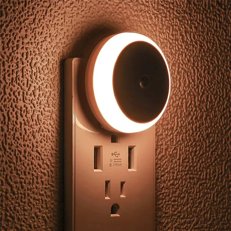 Nachtlicht Steckdose LED Rund Automatisch