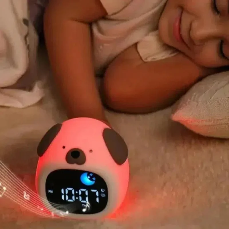 Wecker mit Nachtlicht Hund LED Schlaftrainer für Kinder