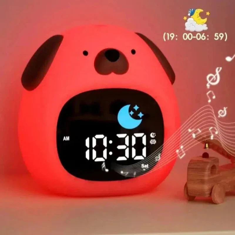 Wecker mit Nachtlicht Hund LED Schlaftrainer für Kinder