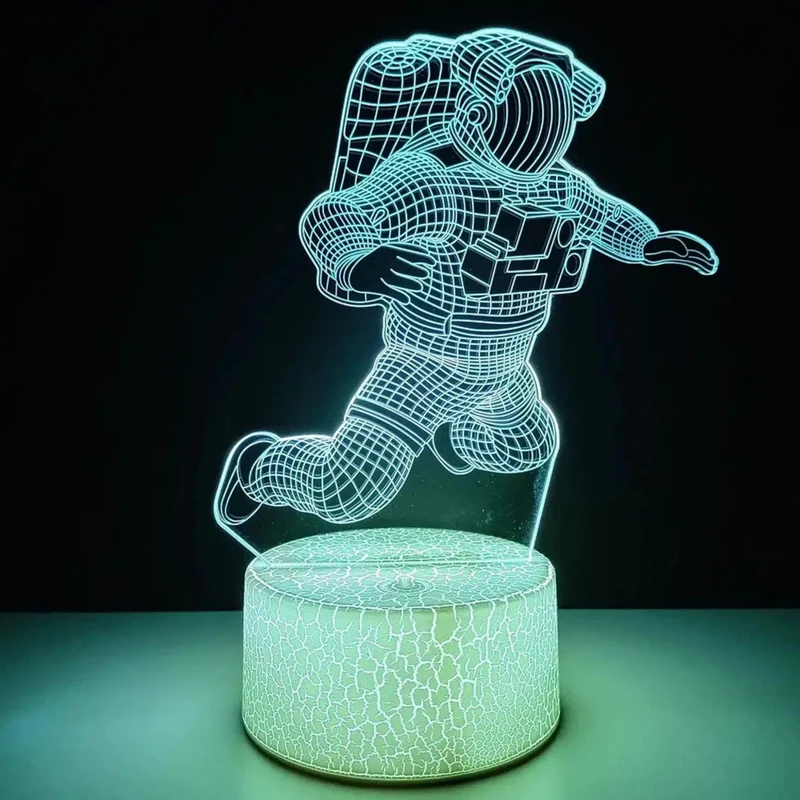 Astronaut Nachtlicht mit 3D-Illusion auf Acrylplatte für das Kinderzimmer