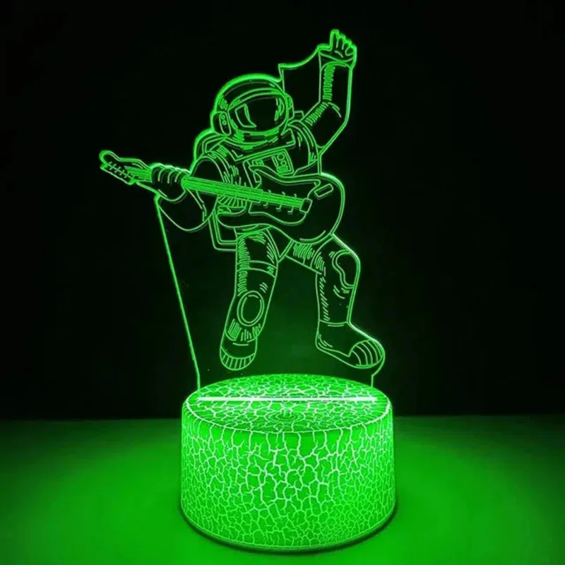 Astronaut Nachtlicht mit 3D-Illusion auf Acrylplatte für das Kinderzimmer