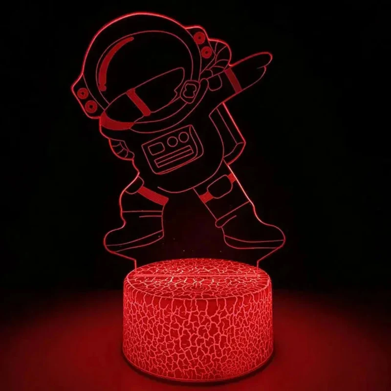 Astronaut Nachtlicht mit 3D-Illusion auf Acrylplatte für das Kinderzimmer