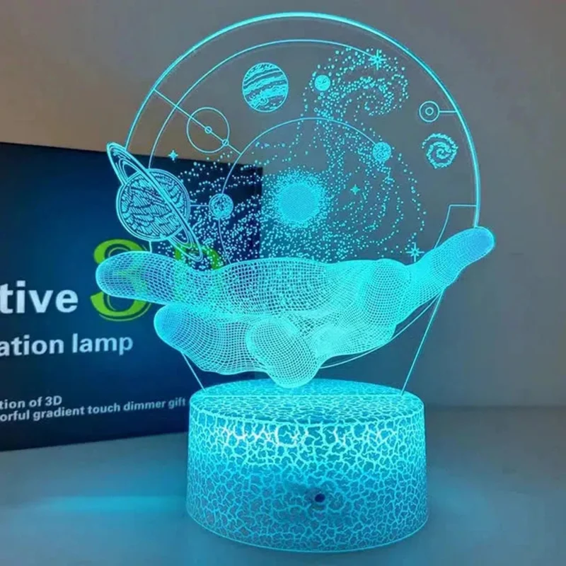 Astronaut Nachtlicht mit 3D-Illusion auf Acrylplatte für das Kinderzimmer