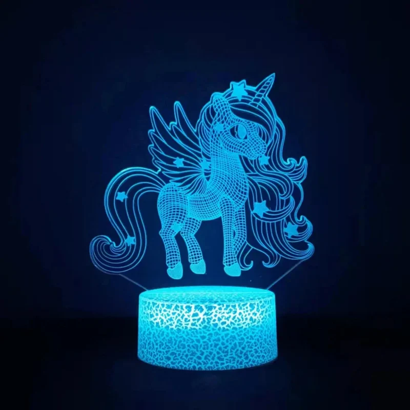Einhorn Nachtlicht mit 3D LED für Kinder