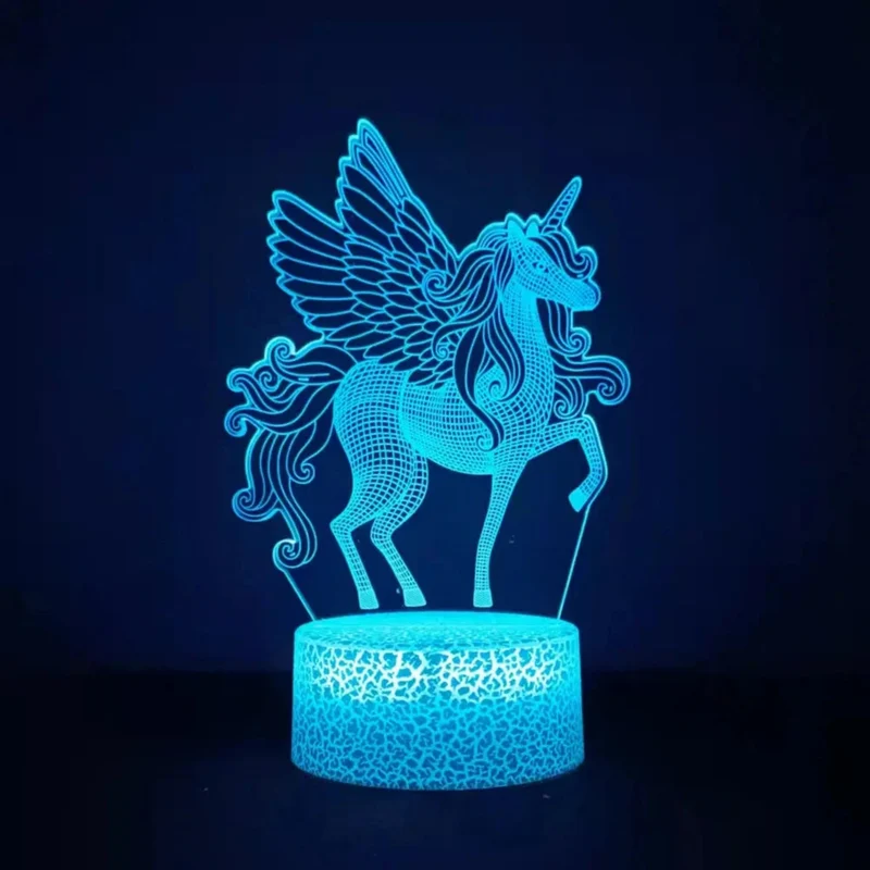 Einhorn Nachtlicht mit 3D LED für Kinder
