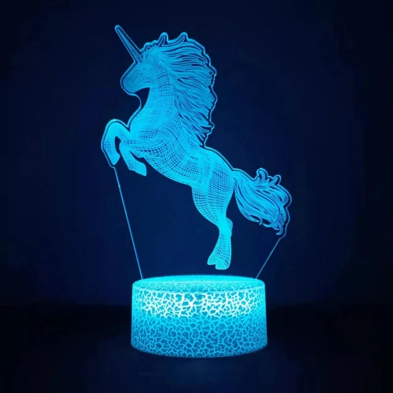 Einhorn Nachtlicht mit 3D LED für Kinder