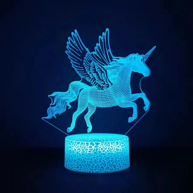 Einhorn Nachtlicht mit 3D LED für Kinder