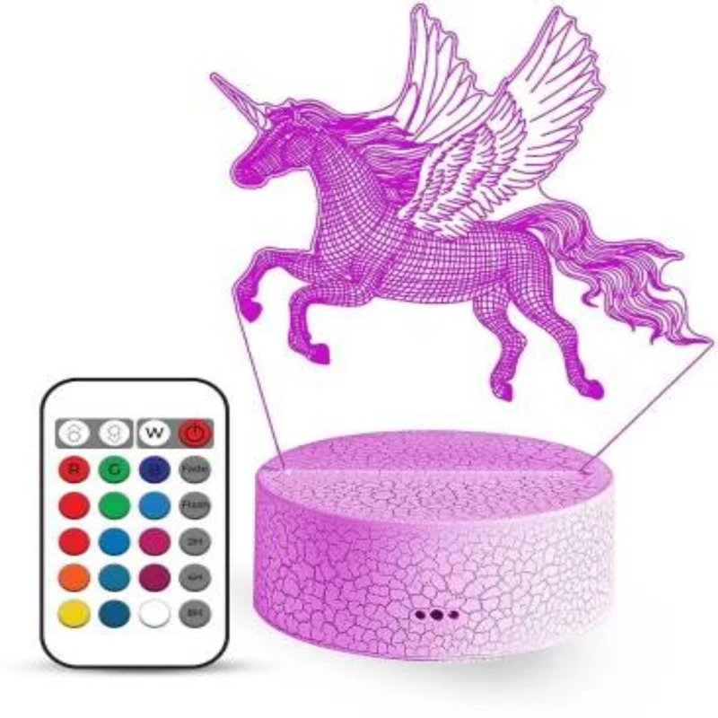Einhorn Nachtlicht mit 3D LED für Kinder