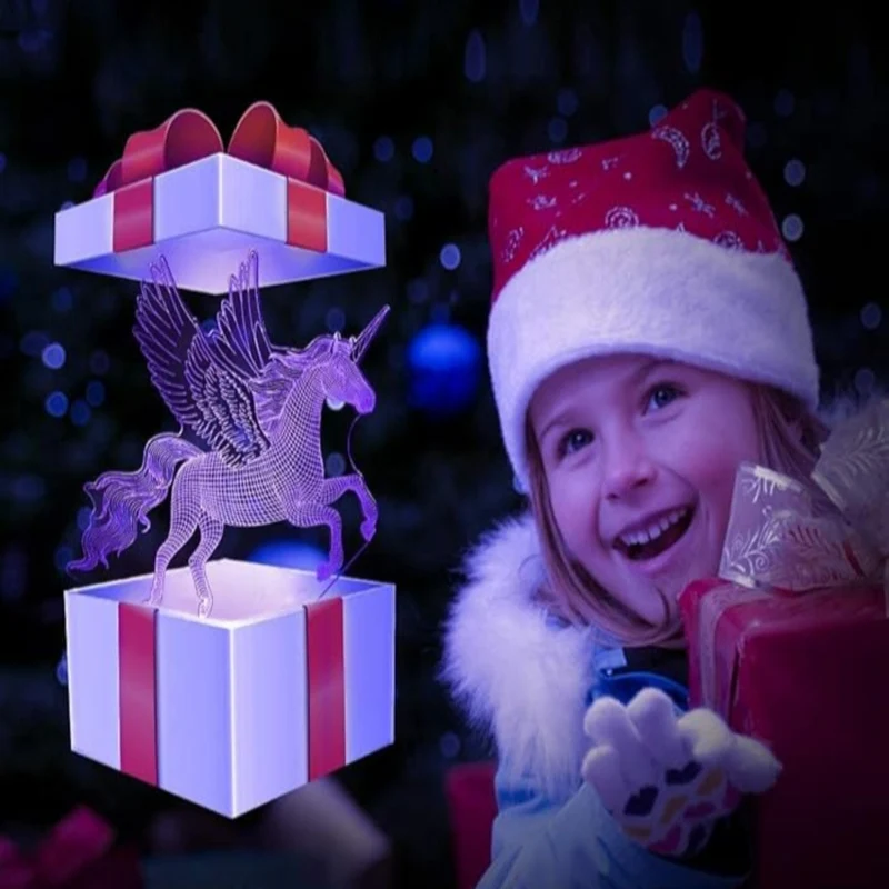 Einhorn Nachtlicht mit 3D LED für Kinder