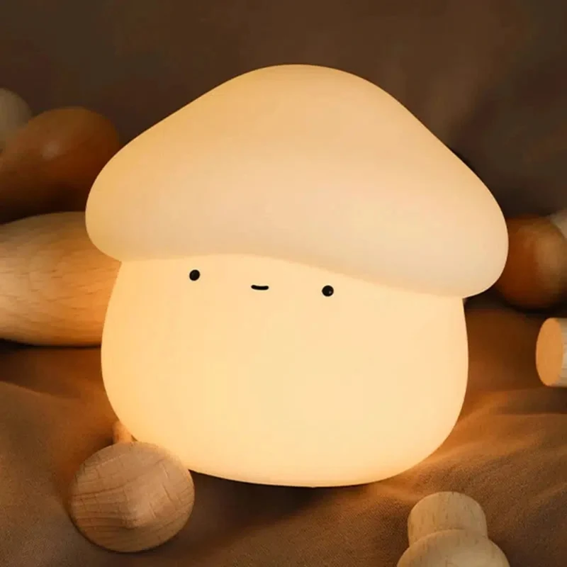 Nachtlicht Pilz – Niedliche Silikon-Schlummerleuchte mit Timer für Kinder