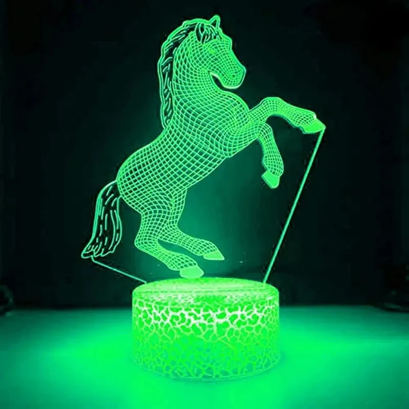 3D LED Nachtlicht Pferd – Magische Schlummerleuchte für Kinder