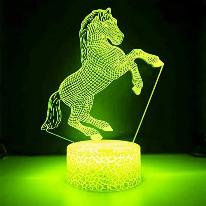 3D LED Nachtlicht Pferd – Magische Schlummerleuchte für Kinder