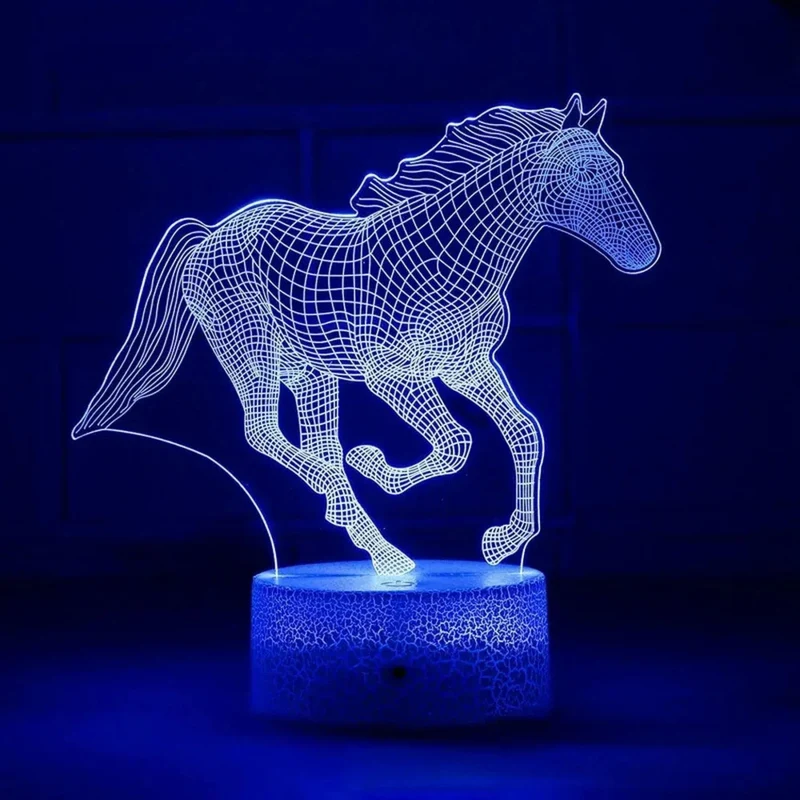 3D LED Nachtlicht Pferd – Magische Schlummerleuchte für Kinder