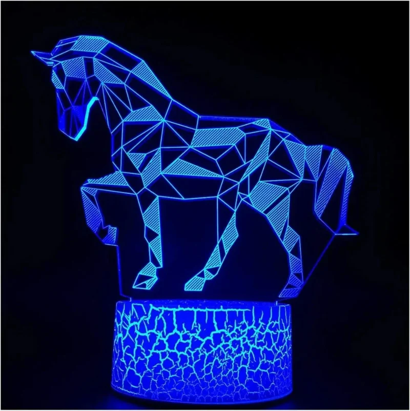 3D LED Nachtlicht Pferd – Magische Schlummerleuchte für Kinder