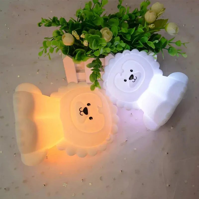 LED Nachtlicht Löwe mit Touchsensor und Fernbedienung – Farbwechselnde Schlummerleuchte für Kinder