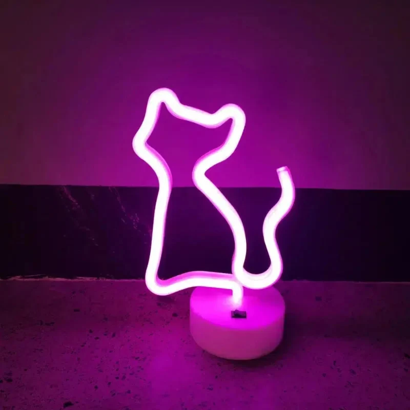 Niedliche Nachtlicht Katze LED Neon Lampe – Stilvolle Beleuchtung für Kinderzimmer