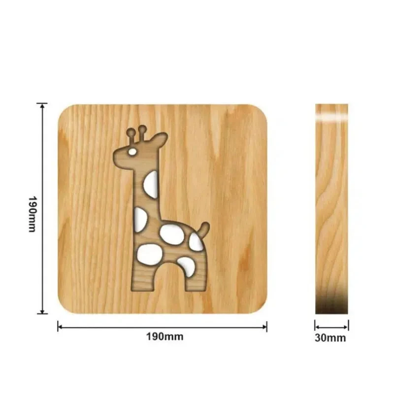 Giraffen-Nachtlicht aus Holz: Dekorative Schlummerleuchte für Kinderzimmer
