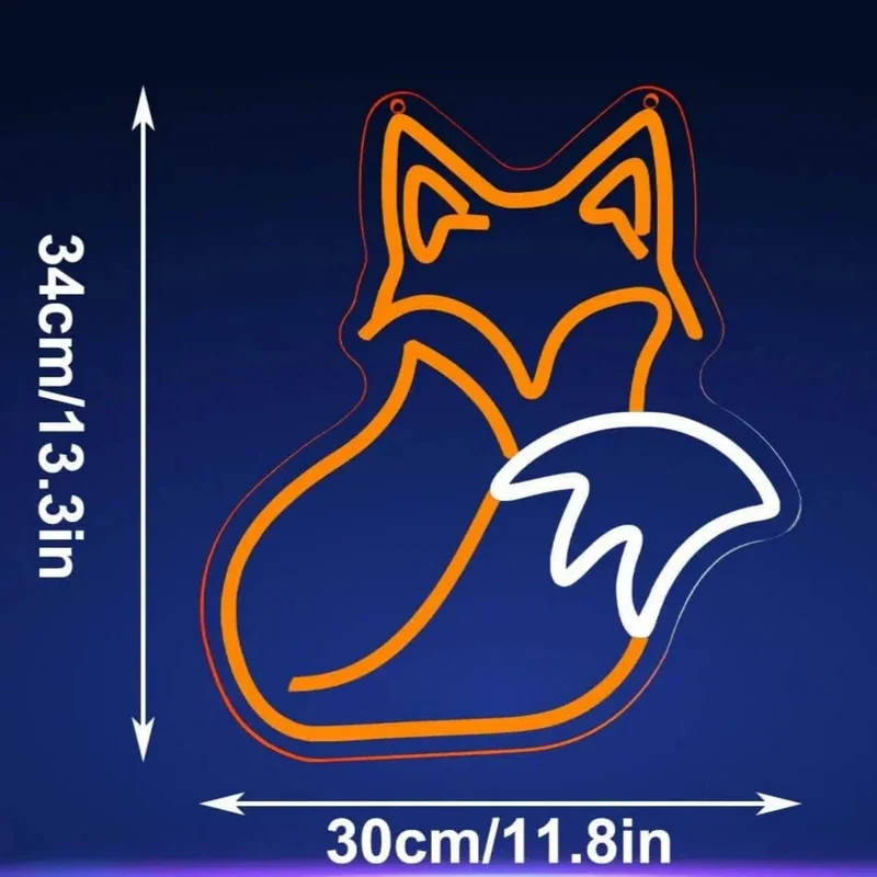 Neon Fuchs Wandleuchte: USB-LED-Nachtlicht für stilvolle Raumdekoration