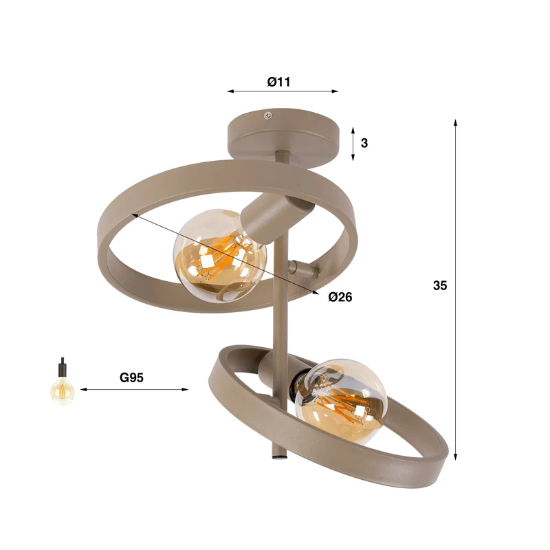 Deckenleuchte Hover 2-flammig