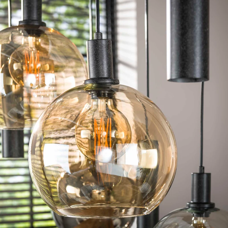 Hängelampe Sfera Tricolore 9-flammig – Artic schwarz