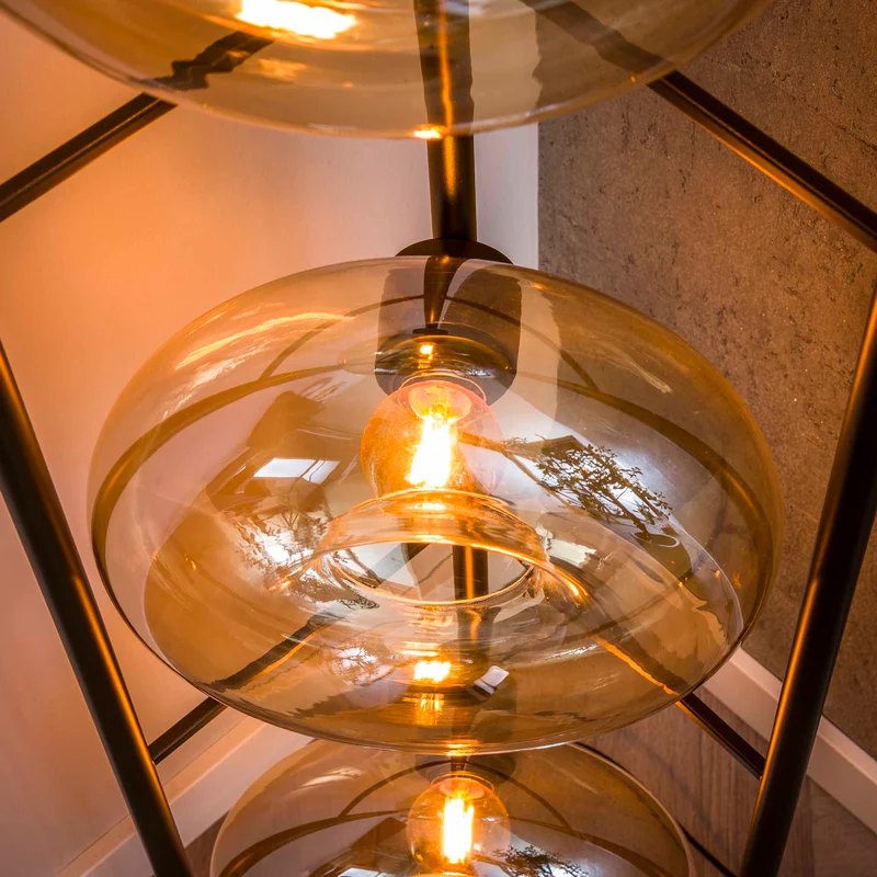 Stehleuchte Soll 4-flammig – Amber glass