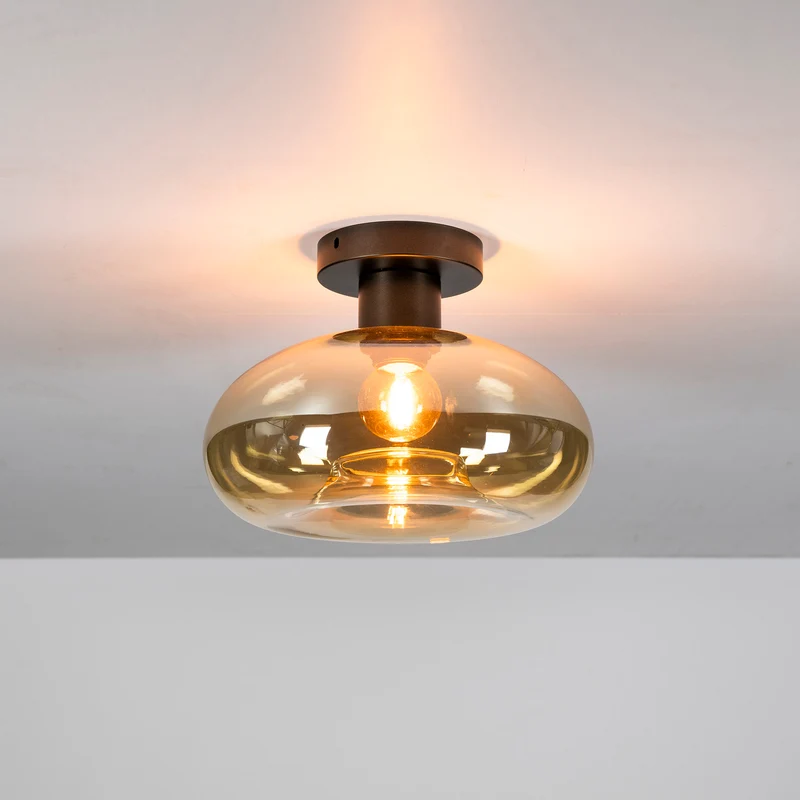 Deckenleuchte Soll 1-licht – Amber Glas