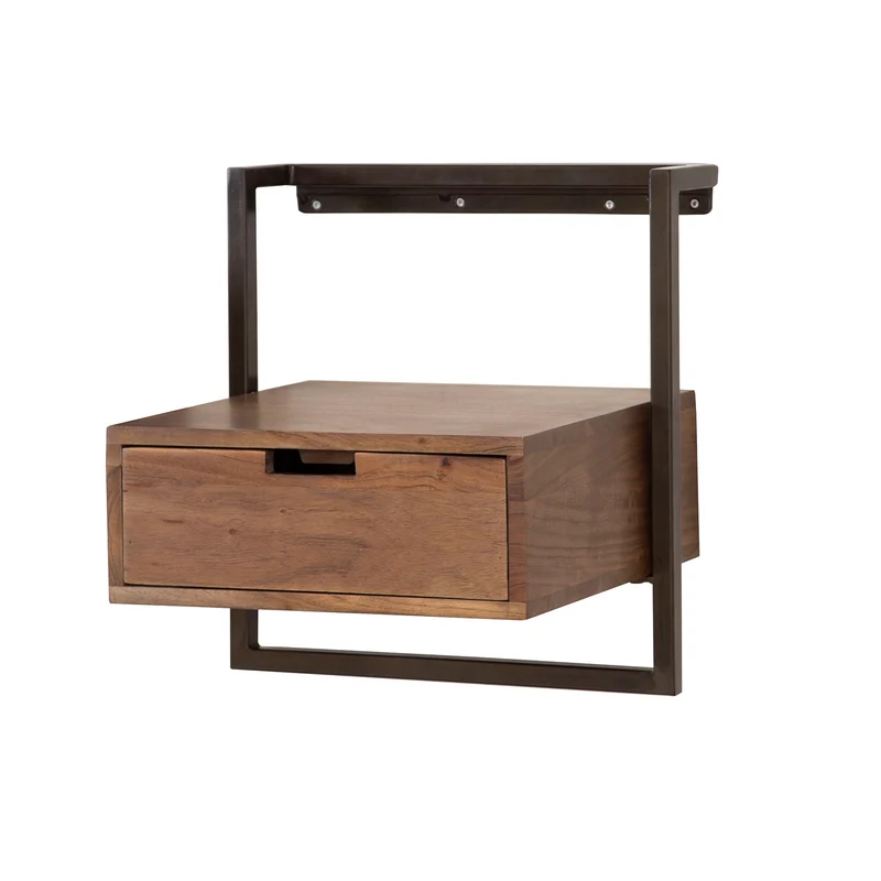 Nachttisch Air Massiv 1 Schublade – Massiv Akazie brown