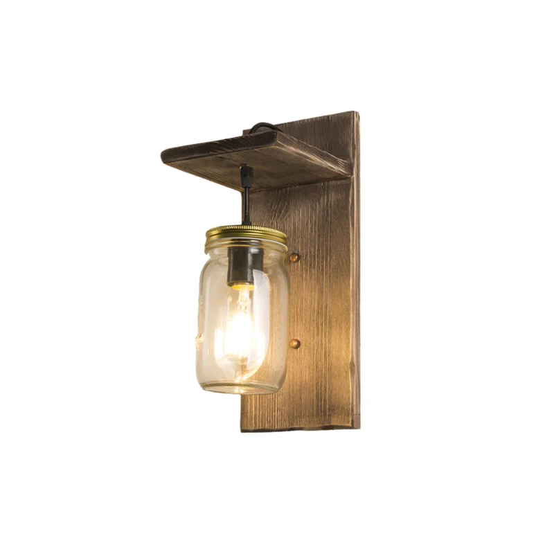 RustiLume | Vintage-Wandlaterne aus Holz und Metall