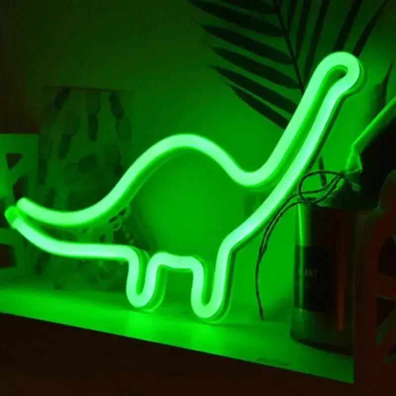 Niedliches Dino Nachtlicht mit Neon-Effekt