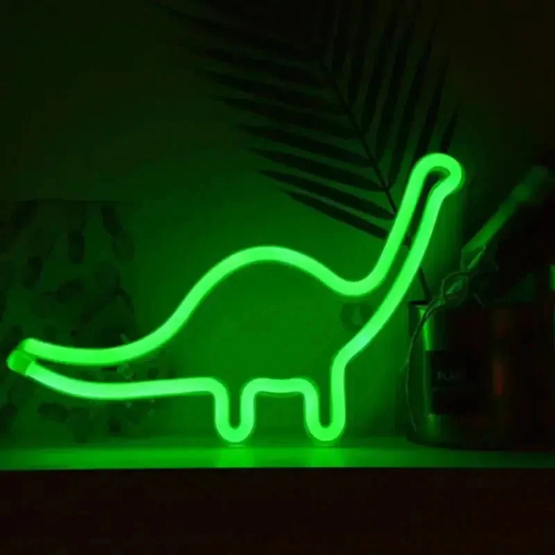 Niedliches Dino Nachtlicht mit Neon-Effekt