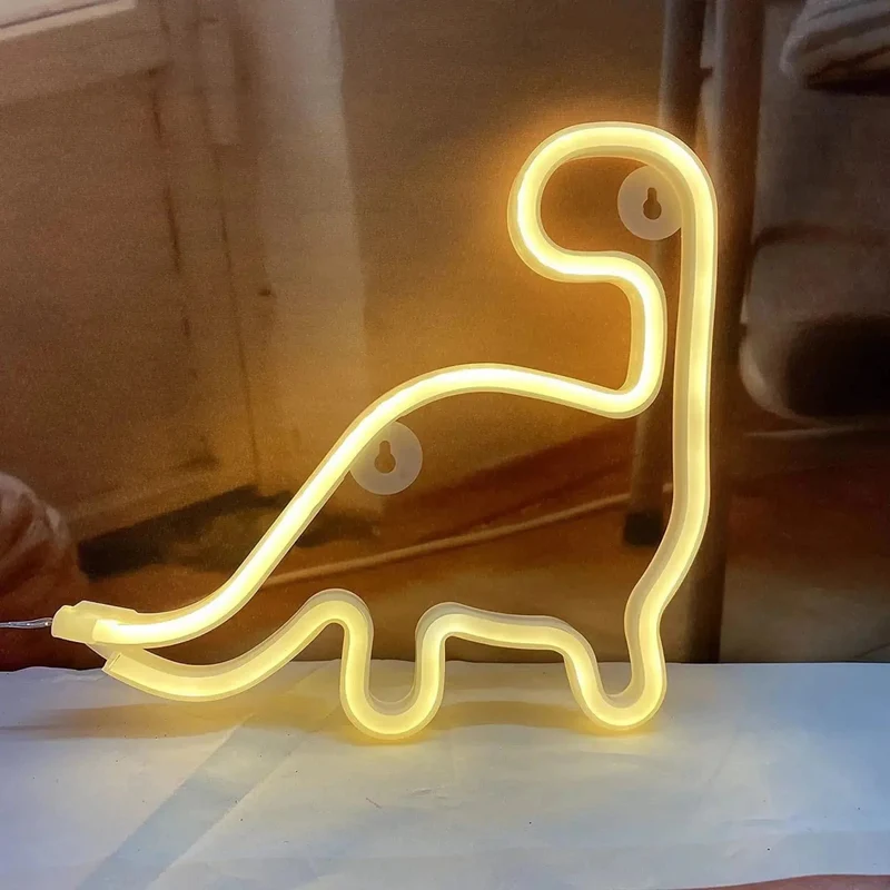 Niedliches Dino Nachtlicht mit Neon-Effekt