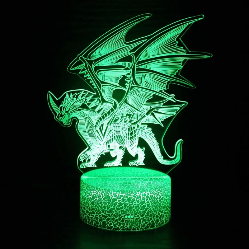 Nachtlicht Dino mit 3D-Effekt und Farbwechsel