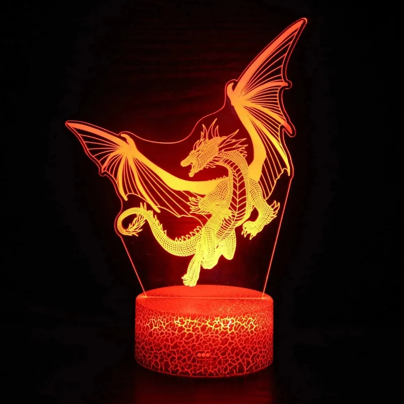 Nachtlicht Dino mit 3D-Effekt und Farbwechsel